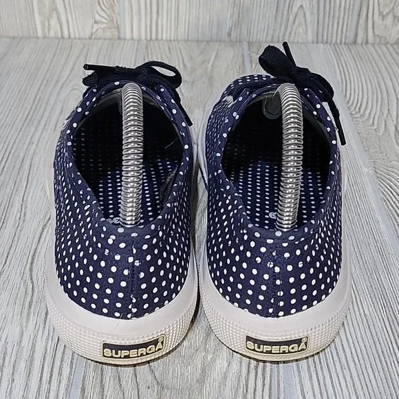 Superga Navy Polka Dot Sneakers - Picture 6 of 11